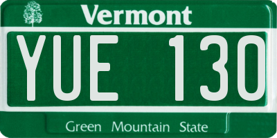 VT license plate YUE130