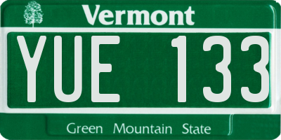 VT license plate YUE133