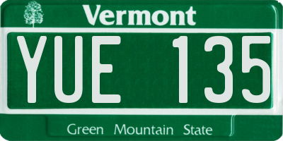 VT license plate YUE135