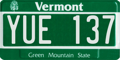 VT license plate YUE137