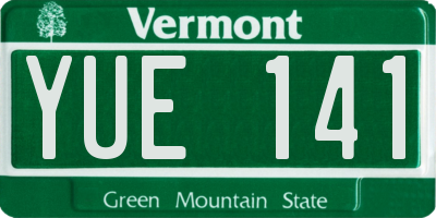 VT license plate YUE141