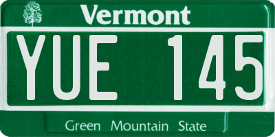 VT license plate YUE145