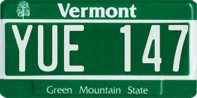 VT license plate YUE147
