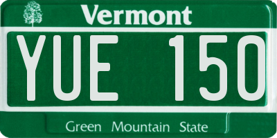 VT license plate YUE150