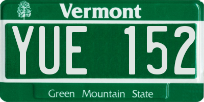 VT license plate YUE152
