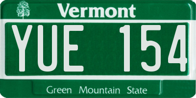 VT license plate YUE154