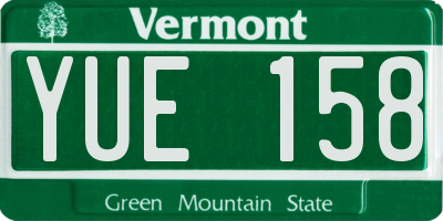 VT license plate YUE158