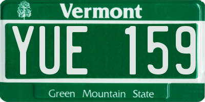 VT license plate YUE159