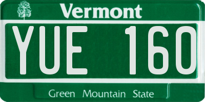 VT license plate YUE160