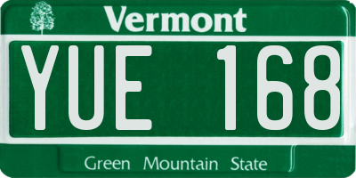 VT license plate YUE168