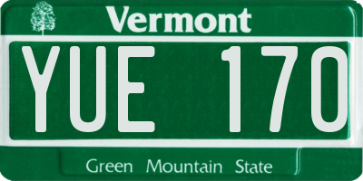 VT license plate YUE170