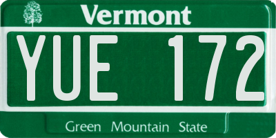 VT license plate YUE172