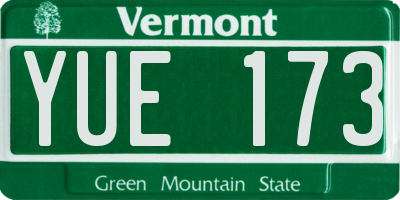 VT license plate YUE173