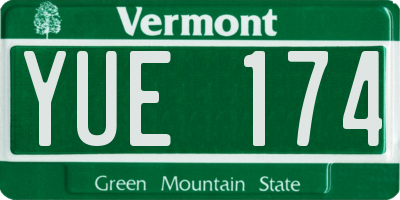 VT license plate YUE174
