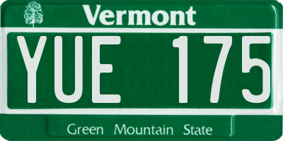 VT license plate YUE175