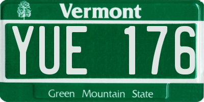 VT license plate YUE176