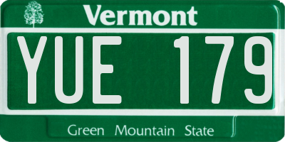 VT license plate YUE179