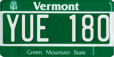 VT license plate YUE180