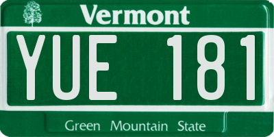 VT license plate YUE181