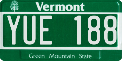 VT license plate YUE188