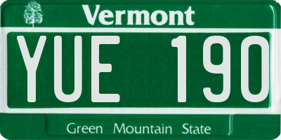 VT license plate YUE190