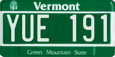 VT license plate YUE191