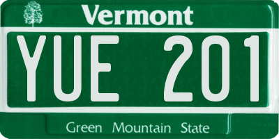 VT license plate YUE201