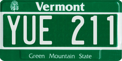 VT license plate YUE211