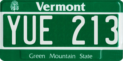 VT license plate YUE213