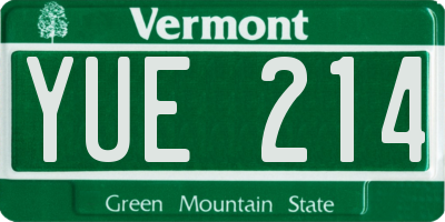 VT license plate YUE214
