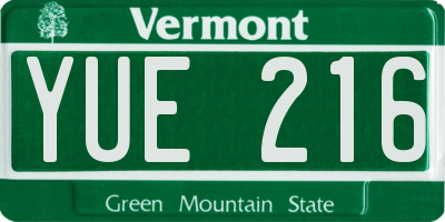 VT license plate YUE216