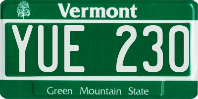 VT license plate YUE230