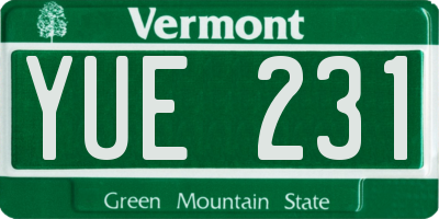 VT license plate YUE231