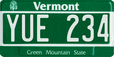 VT license plate YUE234