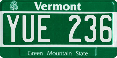 VT license plate YUE236