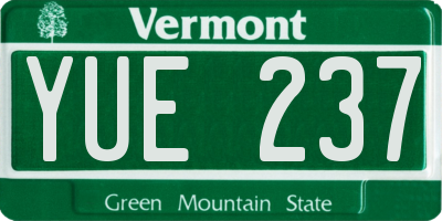VT license plate YUE237
