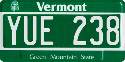 VT license plate YUE238