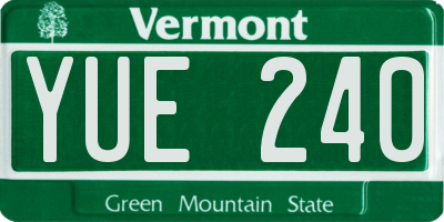 VT license plate YUE240
