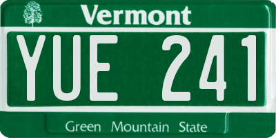 VT license plate YUE241