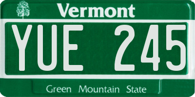 VT license plate YUE245
