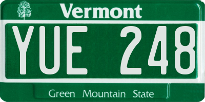VT license plate YUE248