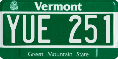 VT license plate YUE251