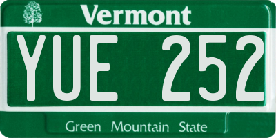 VT license plate YUE252