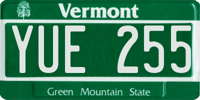 VT license plate YUE255