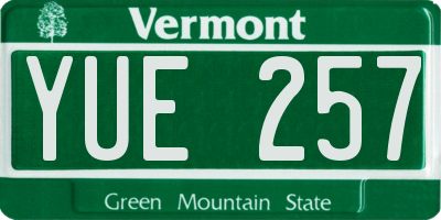 VT license plate YUE257