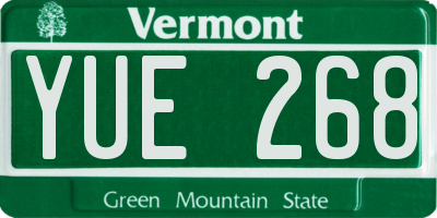 VT license plate YUE268