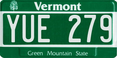 VT license plate YUE279
