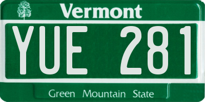 VT license plate YUE281