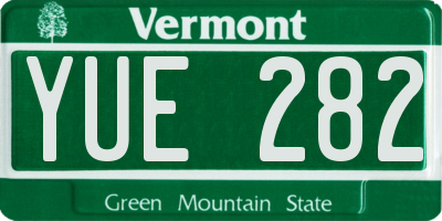 VT license plate YUE282