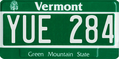 VT license plate YUE284